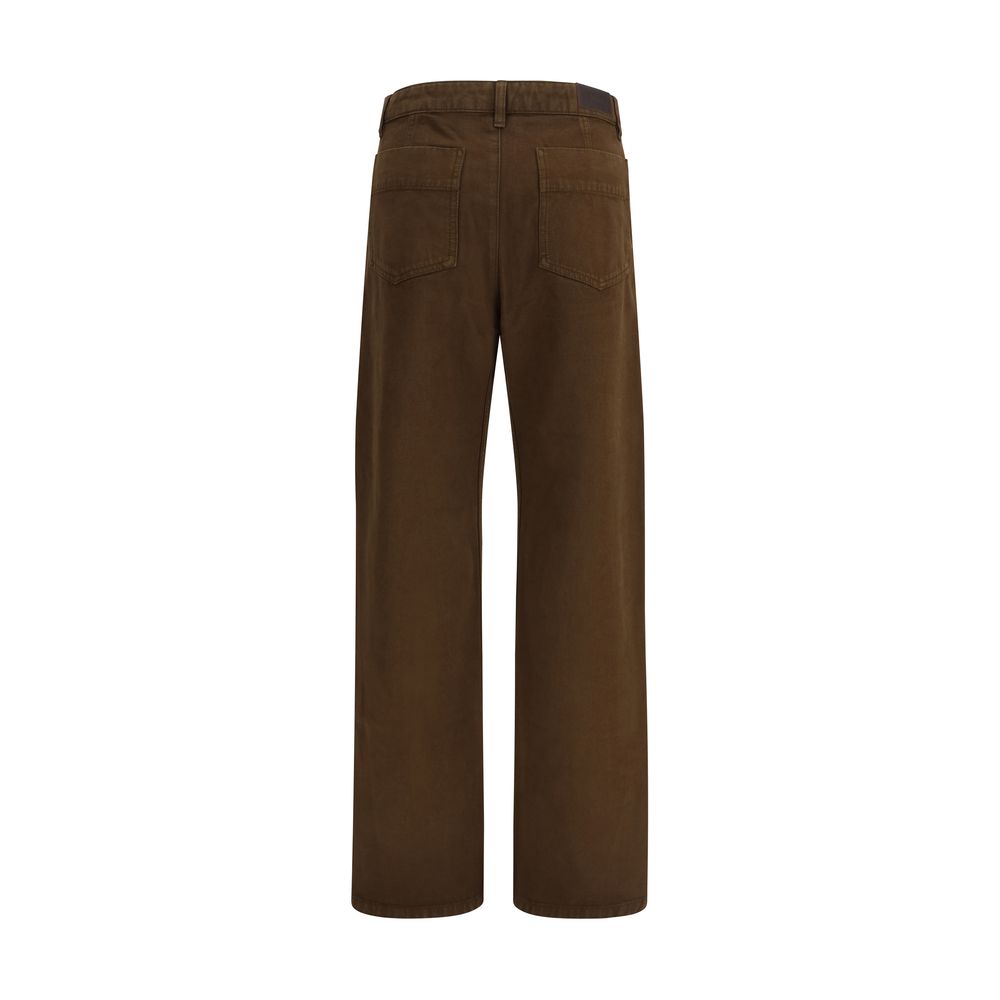 Pantalon décontracté Lemaire en coton marron