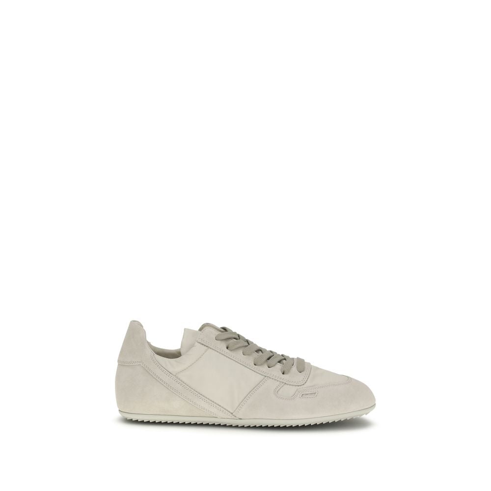 Baskets basses Rick Owens en cuir de veau gris Bos Taurus