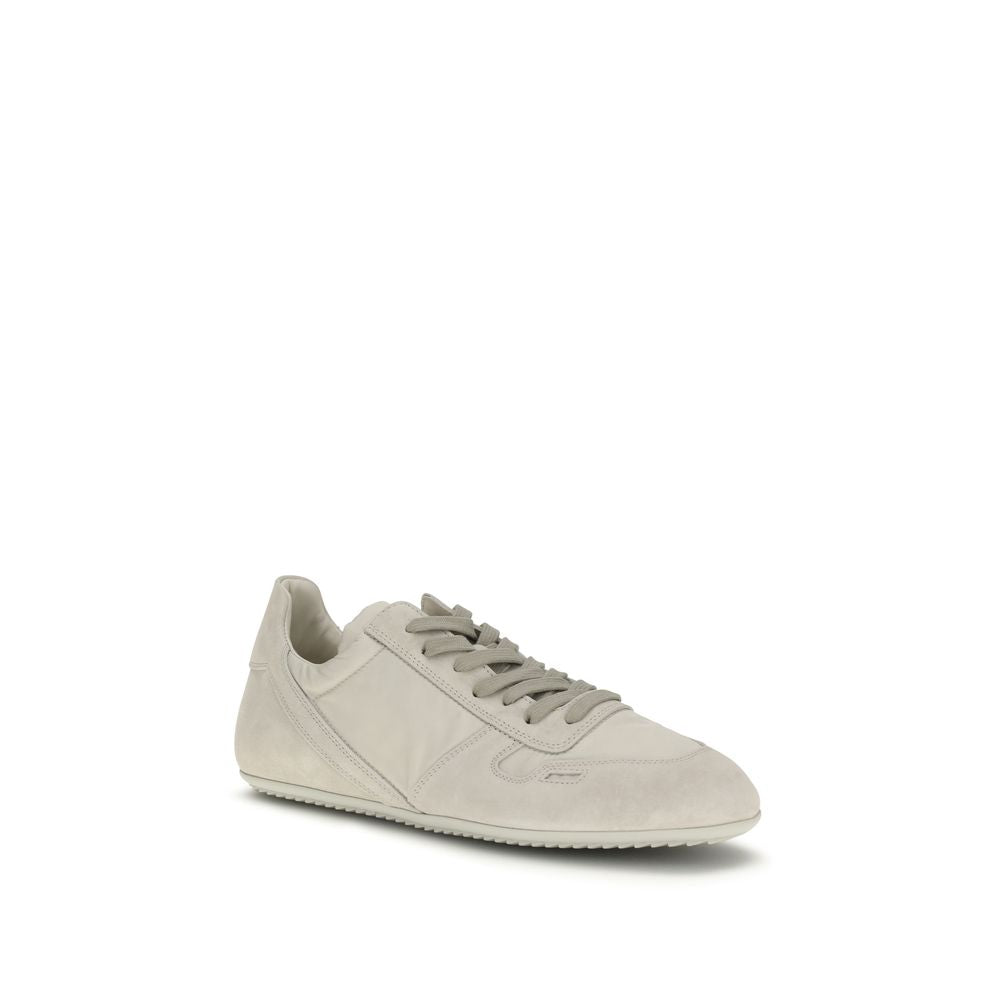 Baskets basses Rick Owens en cuir de veau gris Bos Taurus