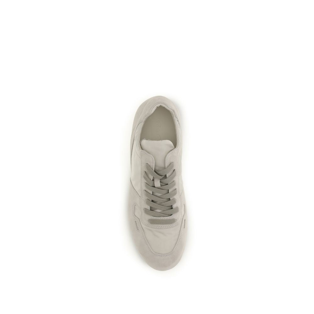 Baskets basses Rick Owens en cuir de veau gris Bos Taurus