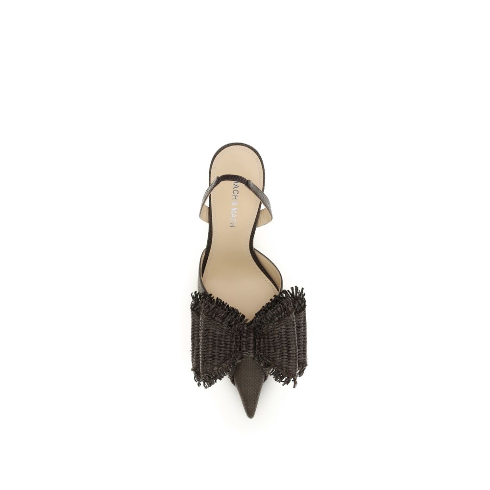 Escarpins plateforme MACH & MACH en raphia marron