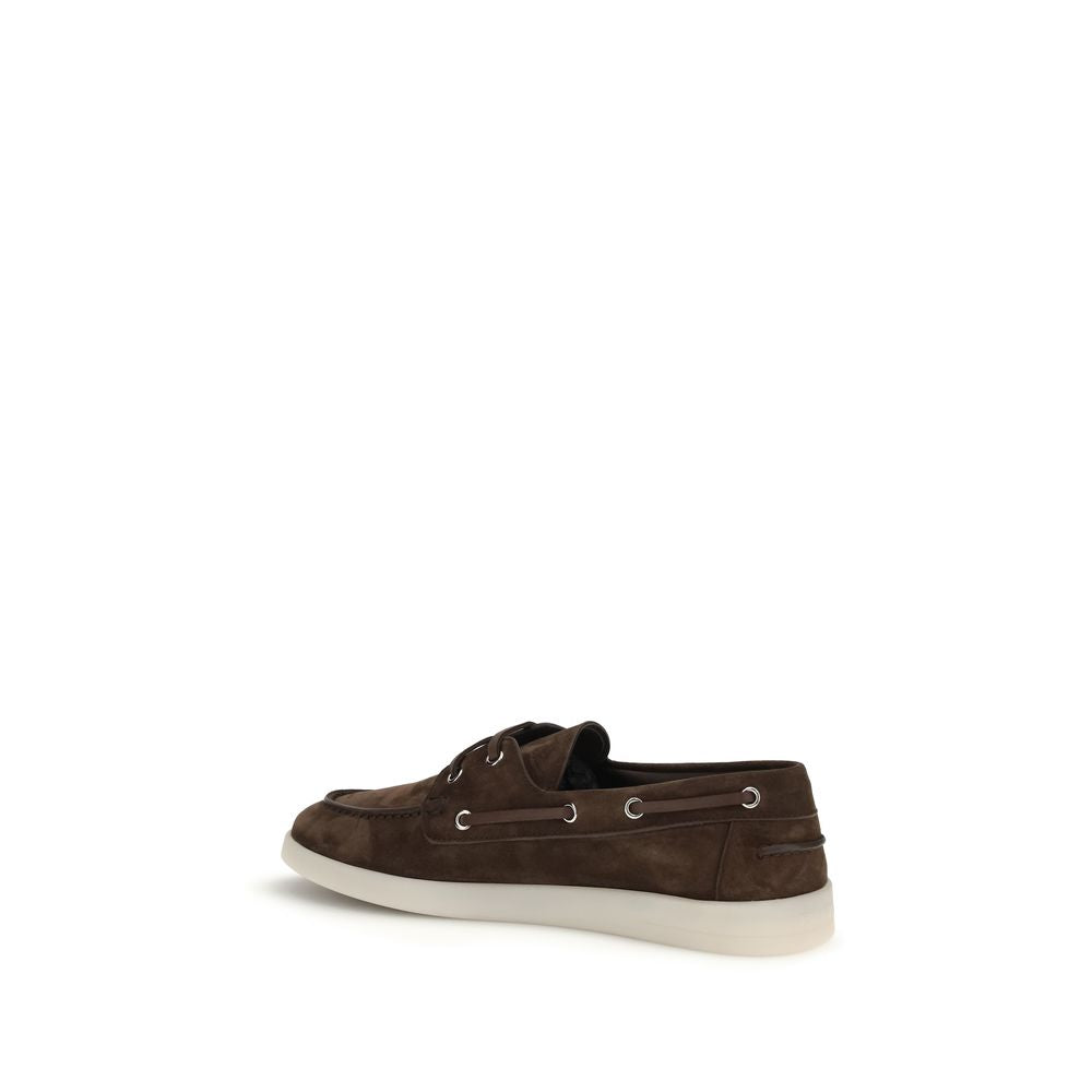 Mocassins à enfiler Prada en cuir de veau marron