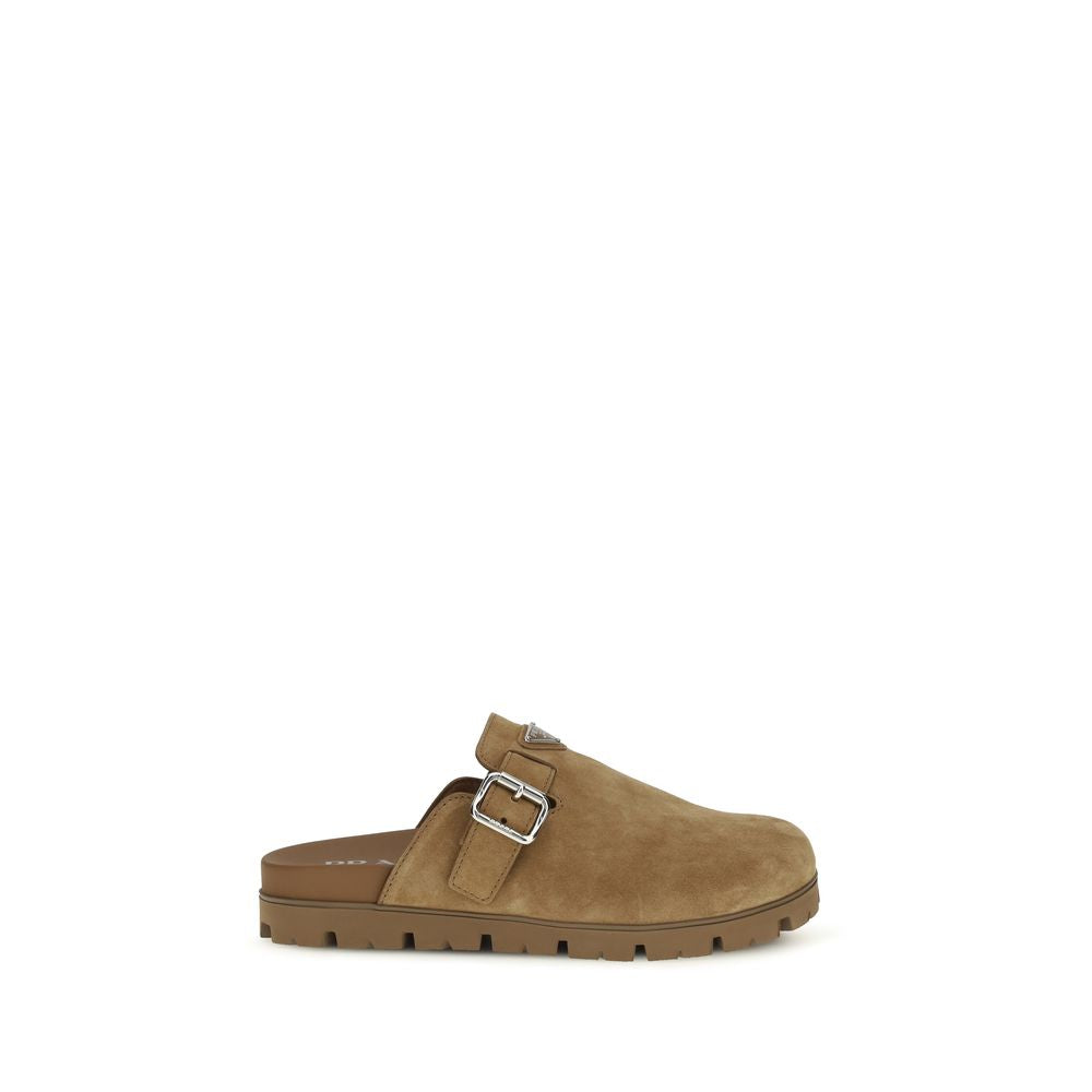Mules Prada en Cuir de Veau Beige