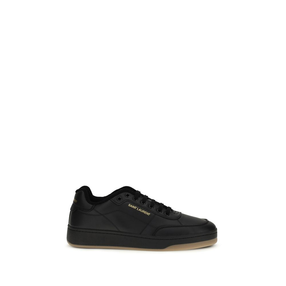 Baskets basses Saint Laurent en cuir de veau noir Bos Taurus