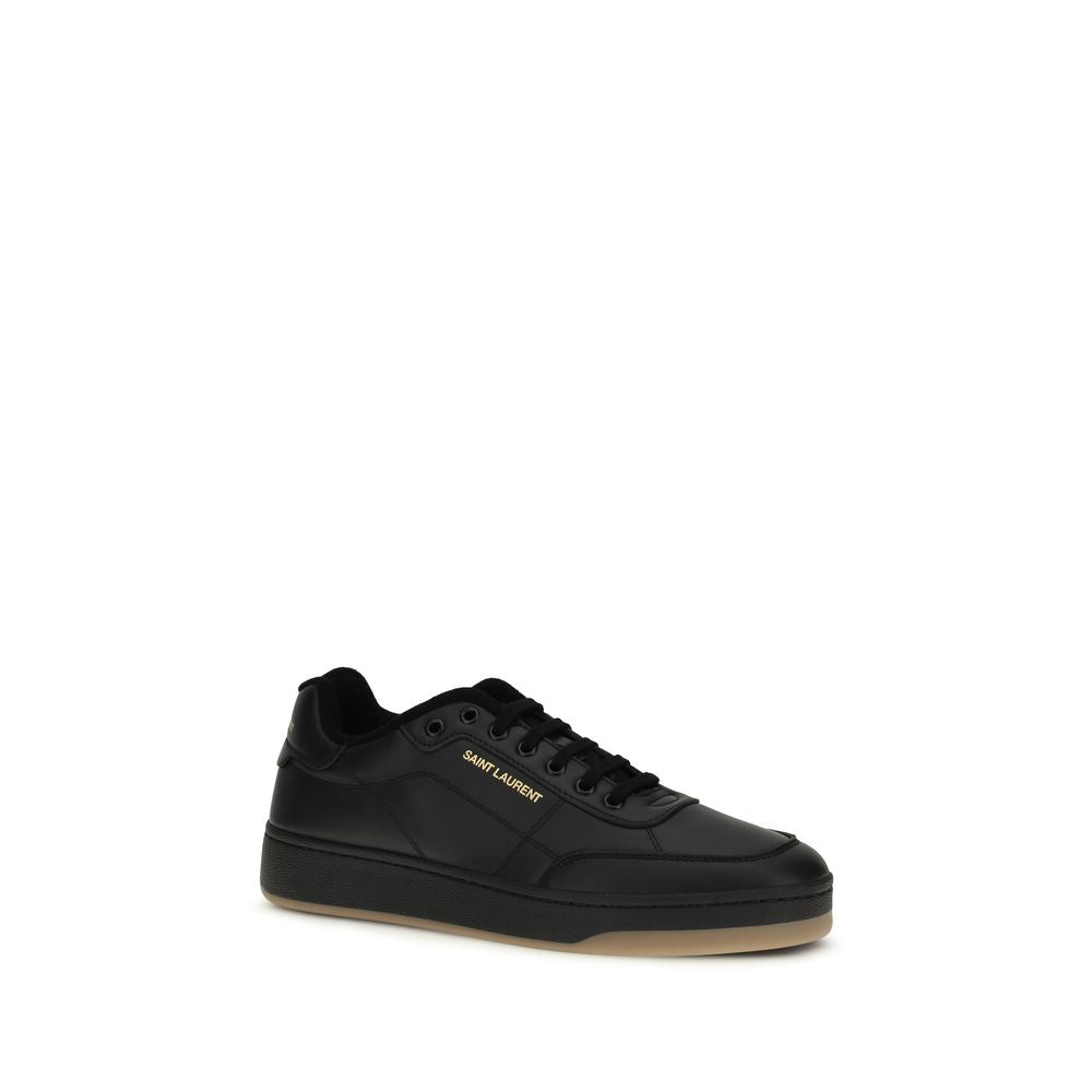 Baskets basses Saint Laurent en cuir de veau noir Bos Taurus