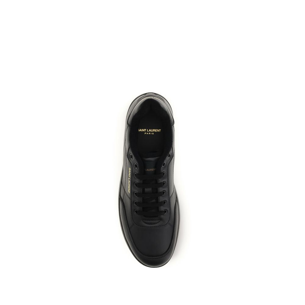Baskets basses Saint Laurent en cuir de veau noir Bos Taurus