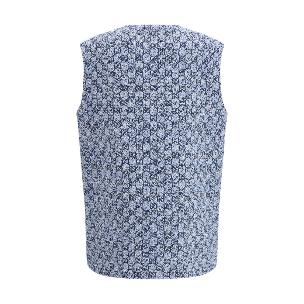 Veste sans manches en coton bleu Gucci