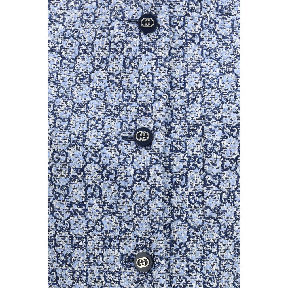 Veste sans manches en coton bleu Gucci