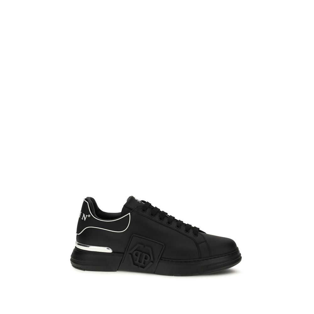 Baskets basses Philipp Plein en cuir de veau noir Bos Taurus