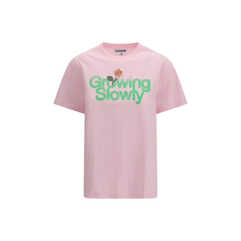 T-shirt en coton multicolore Ganni