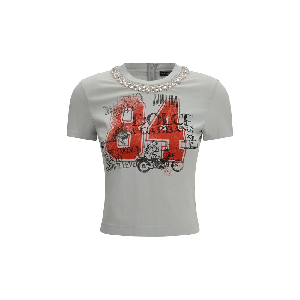 T-shirt en coton gris Dolce & Gabbana