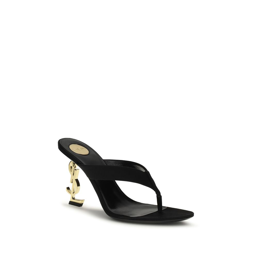 Saint Laurent Black Silk Sandals