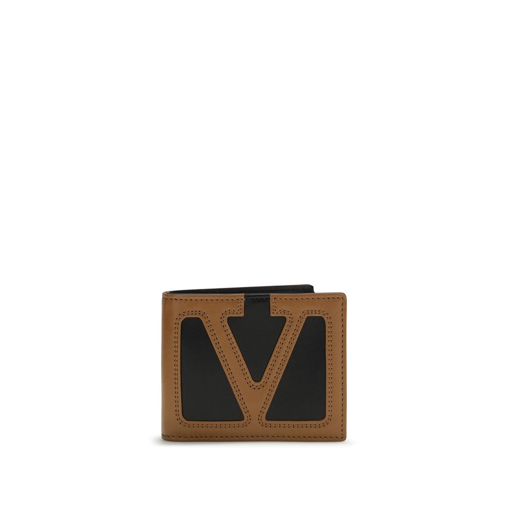 Portefeuille Valentino Garavani en Cuir de Veau Noir Bos Taurus