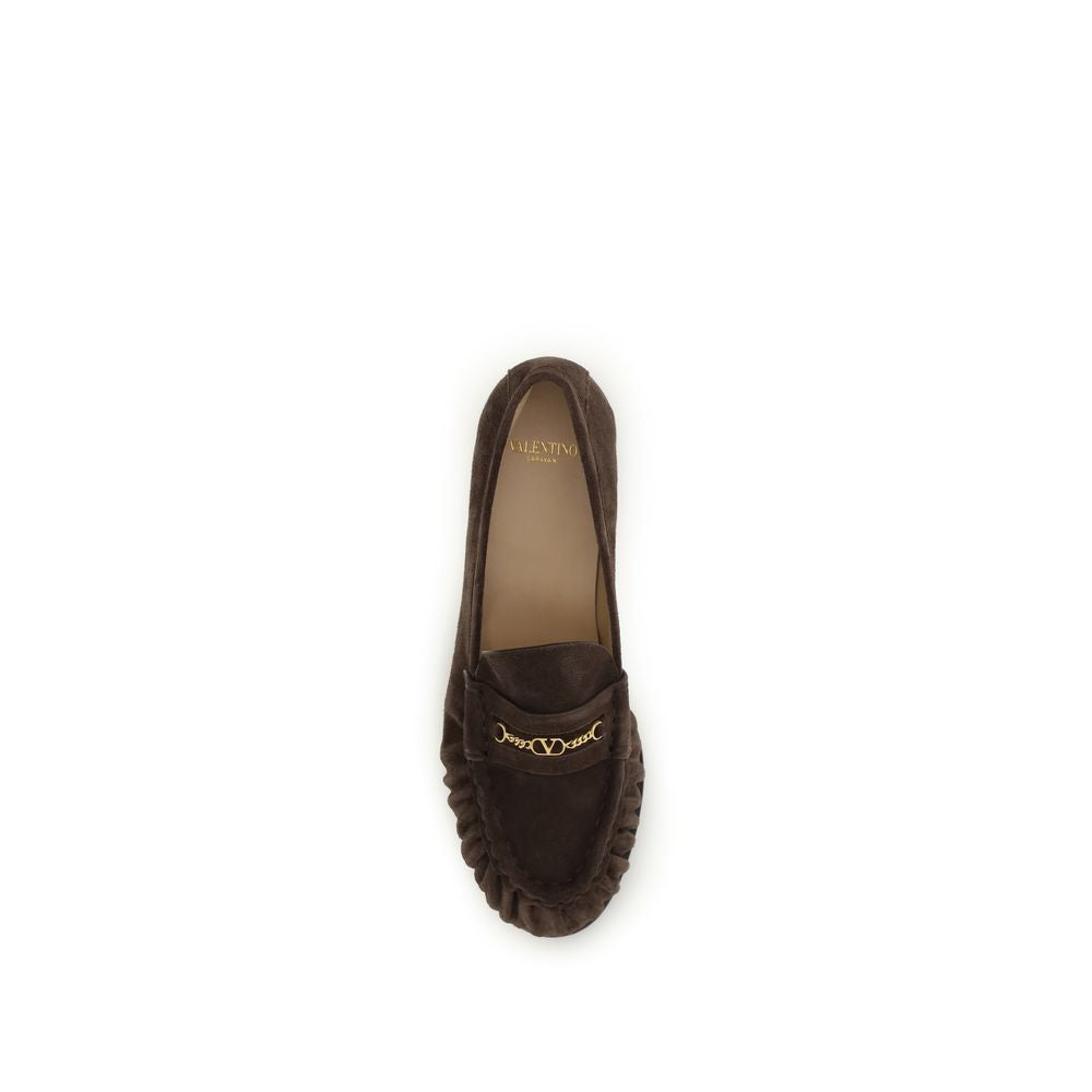 Mocassins à enfiler Valentino Garavani en cuir de veau marron Bos Taurus