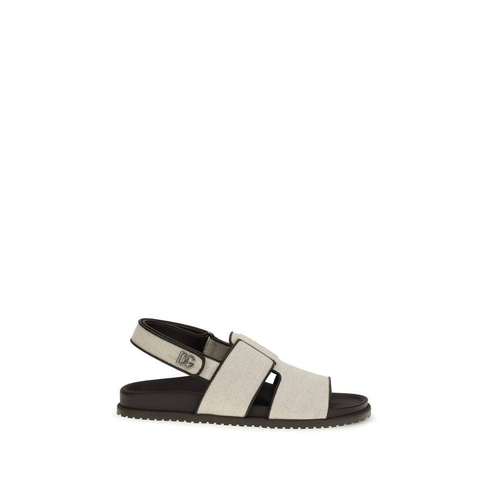 Dolce & Gabbana Beige Cotton Sandals