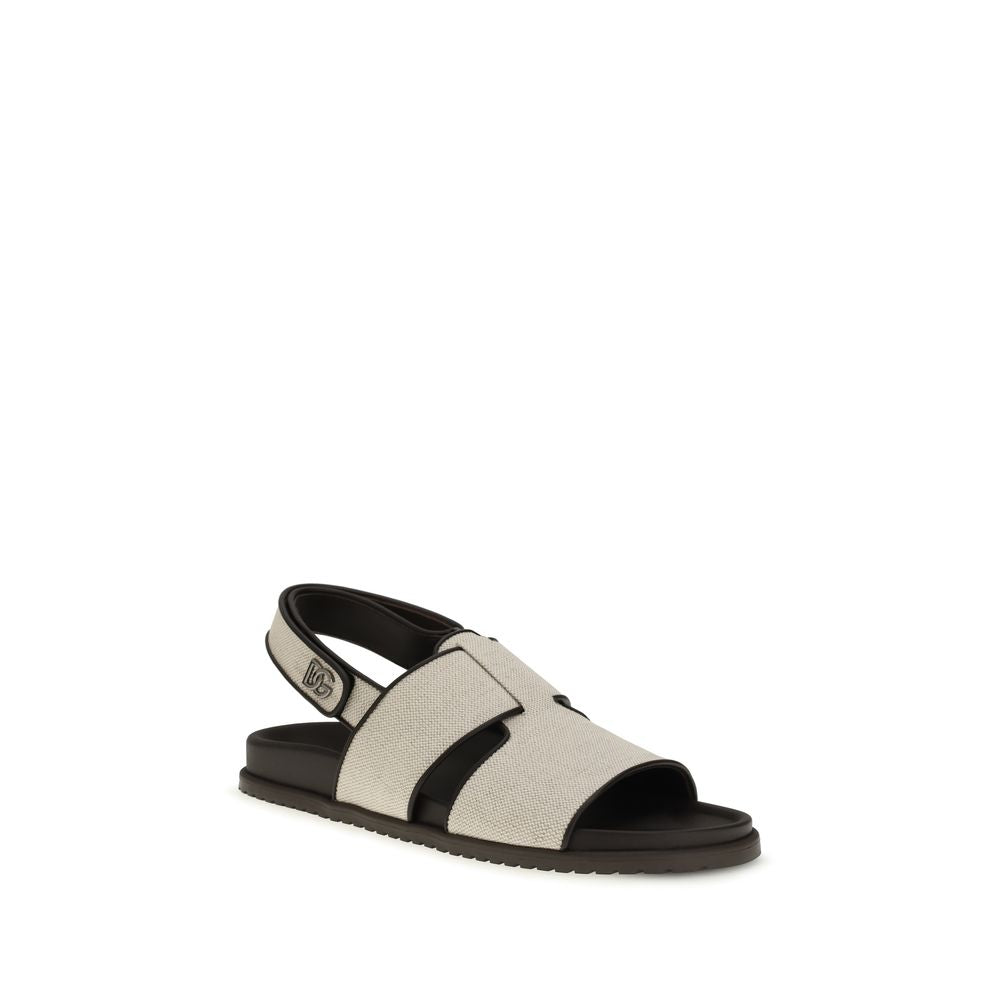 Dolce & Gabbana Beige Cotton Sandals