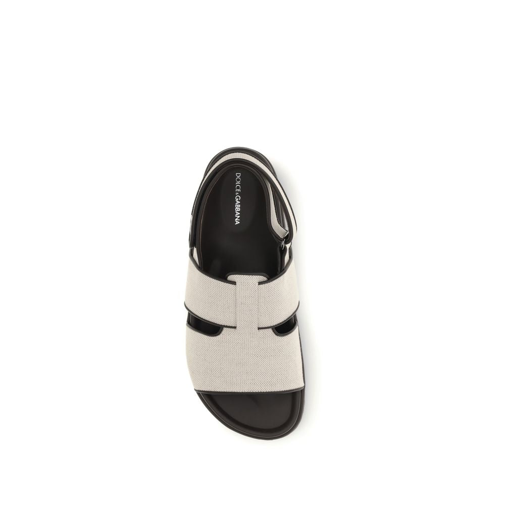 Dolce & Gabbana Beige Cotton Sandals