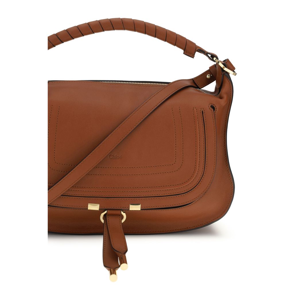Sac porté épaule Chloé en cuir de veau marron Bos Taurus