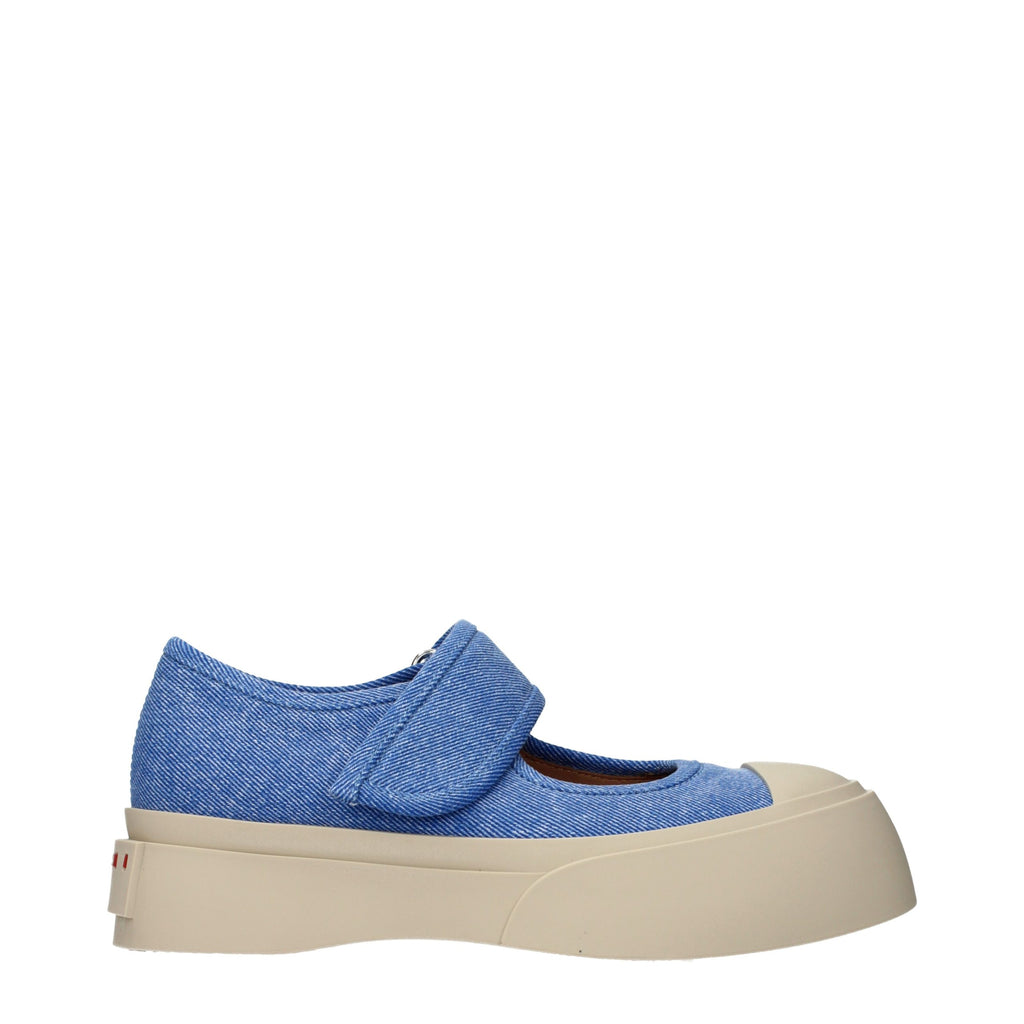 Baskets basses Marni en tissu bleu