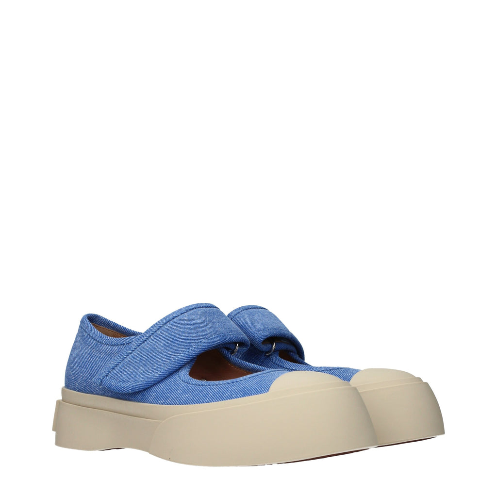 Baskets basses Marni en tissu bleu
