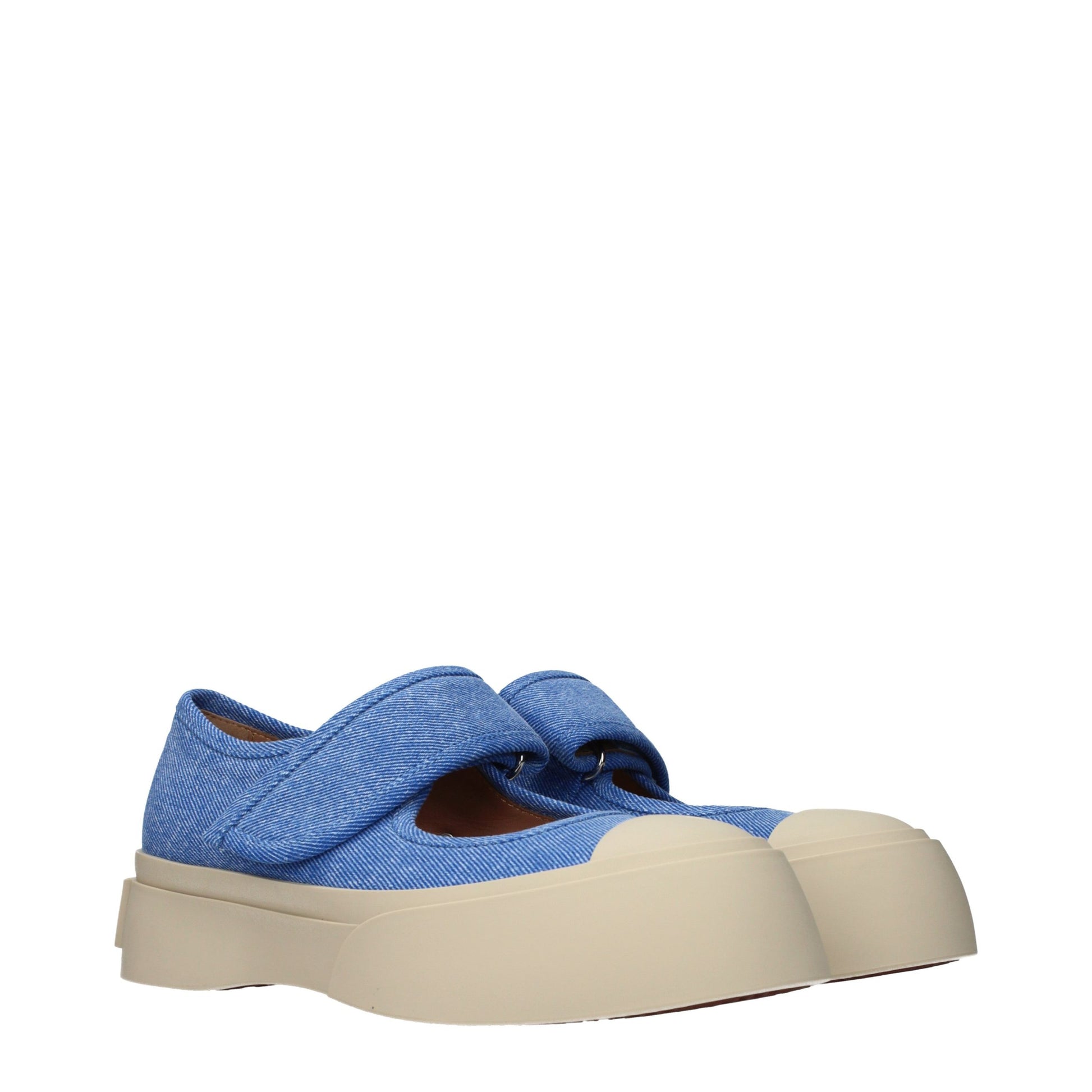 Baskets basses Marni en tissu bleu