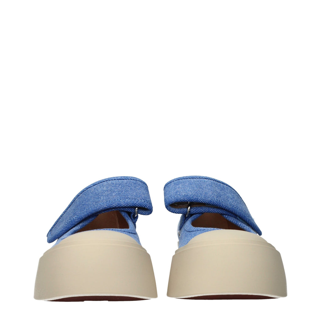 Baskets basses Marni en tissu bleu