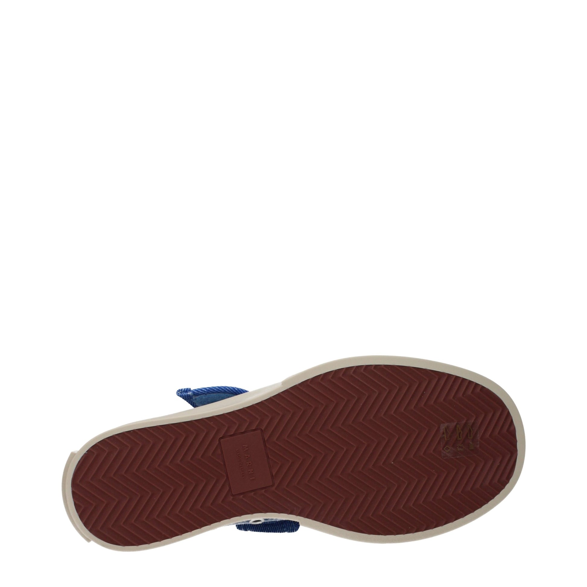 Baskets basses Marni en tissu bleu
