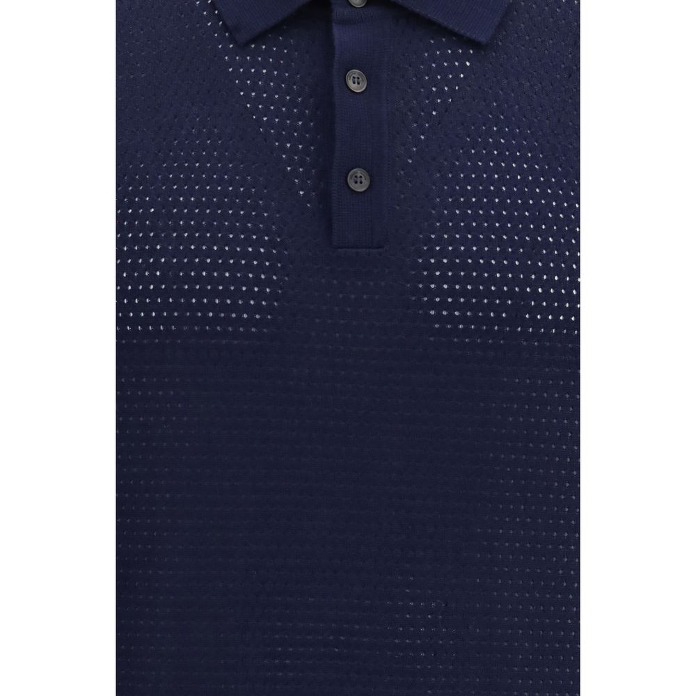 Roberto Collina Blue Polo Shirt for Men detail view