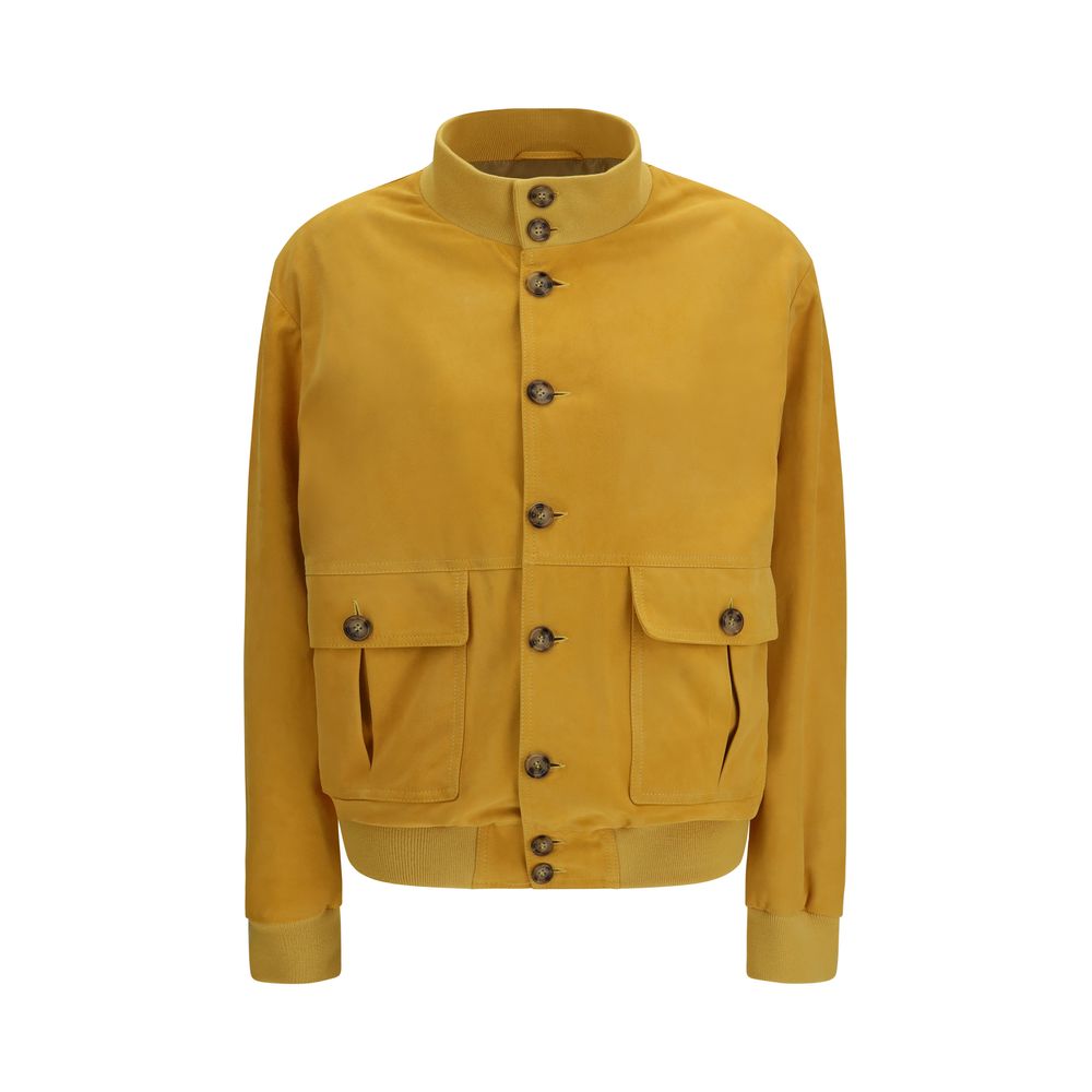 Blouson bomber bicolore en chèvre Valstar