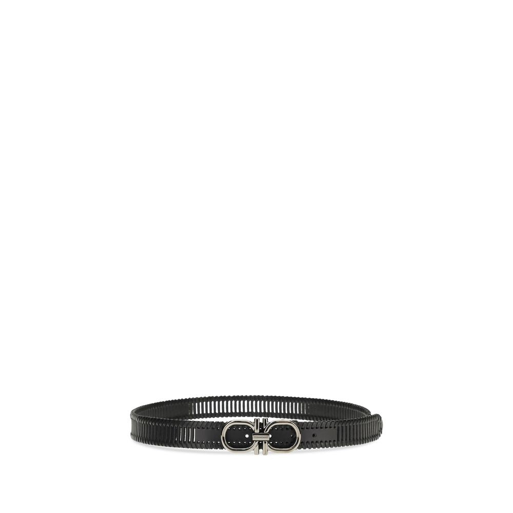Ceinture Ferragamo en cuir de veau noir Bos Taurus, taille standard