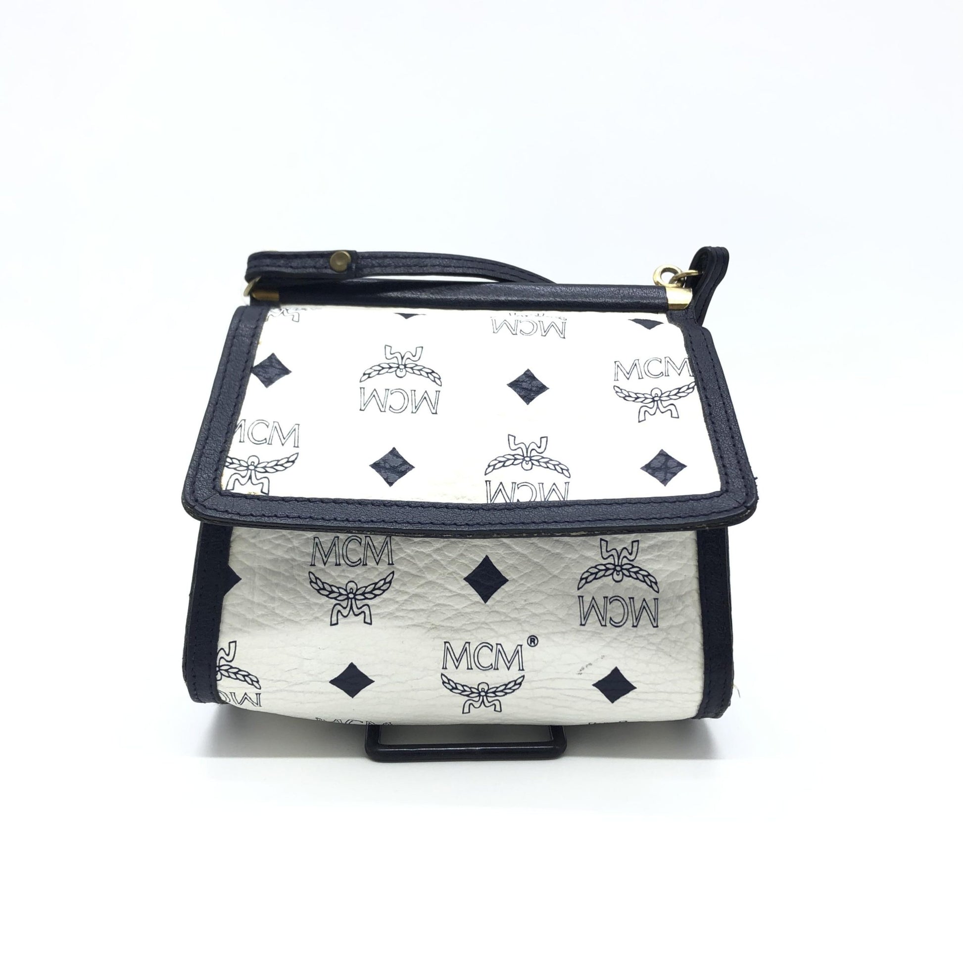 Mini sac bandoulière MCM Visetos blanc