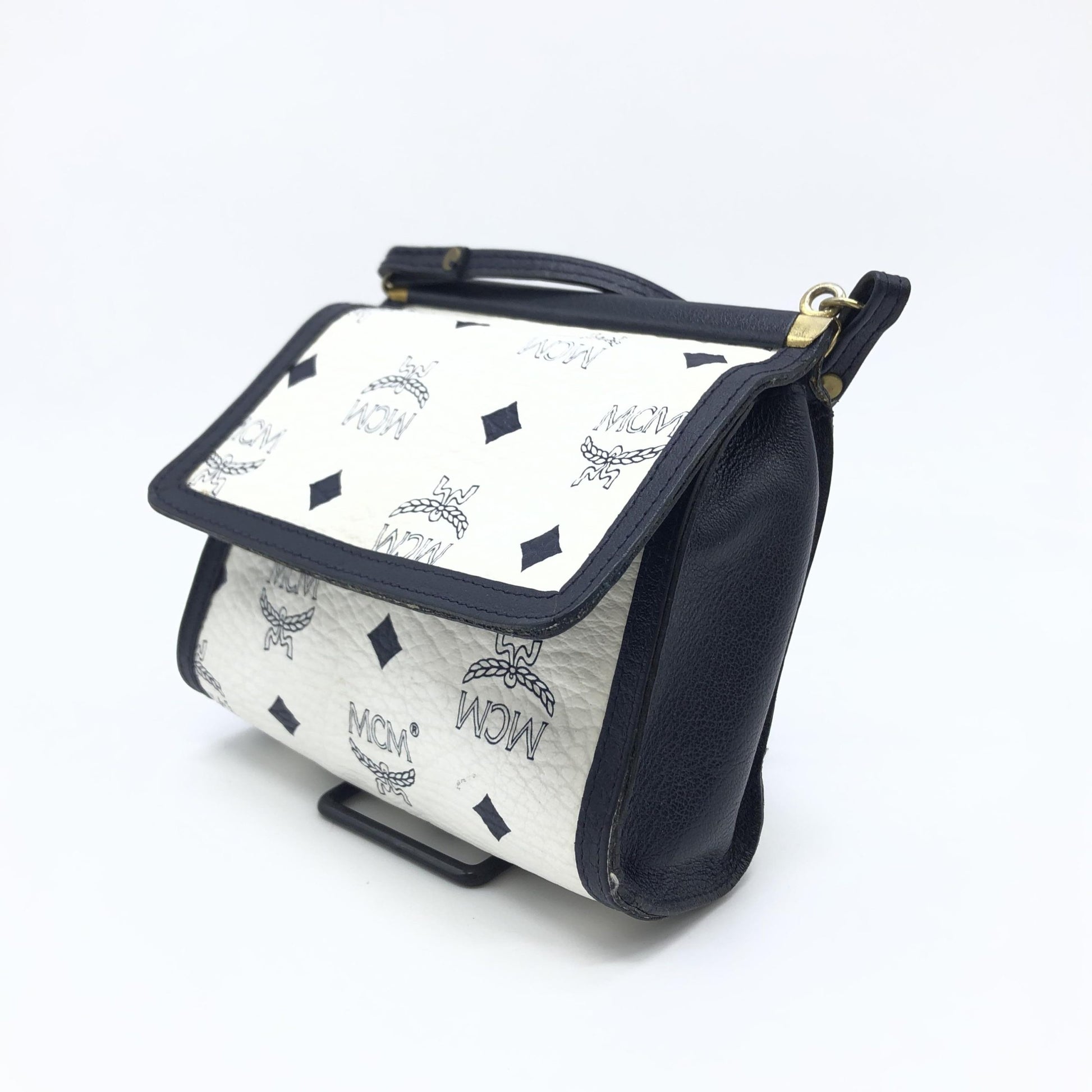 Mini sac bandoulière MCM Visetos blanc