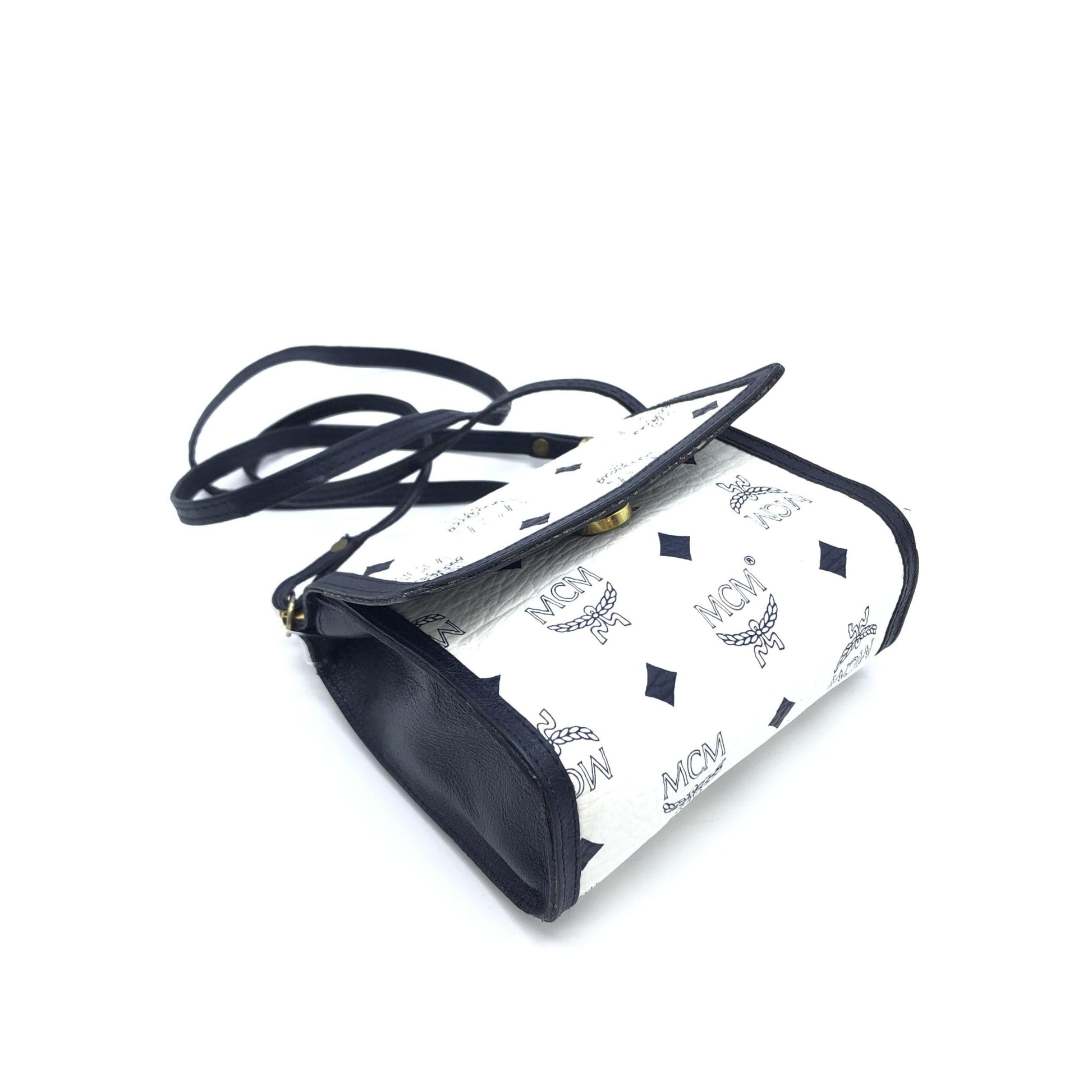 Mini sac bandoulière MCM Visetos blanc