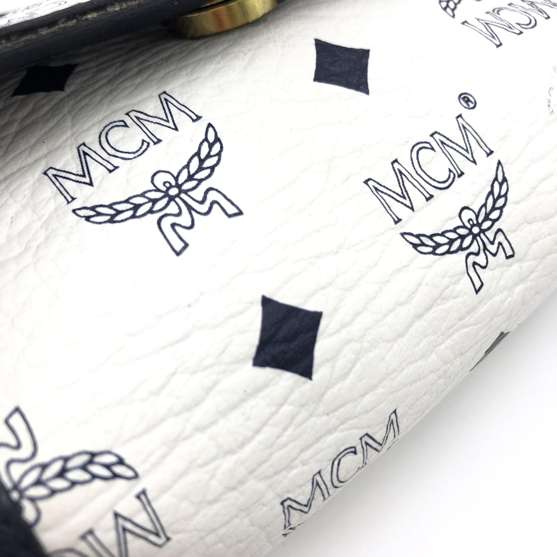 Mini sac bandoulière MCM Visetos blanc