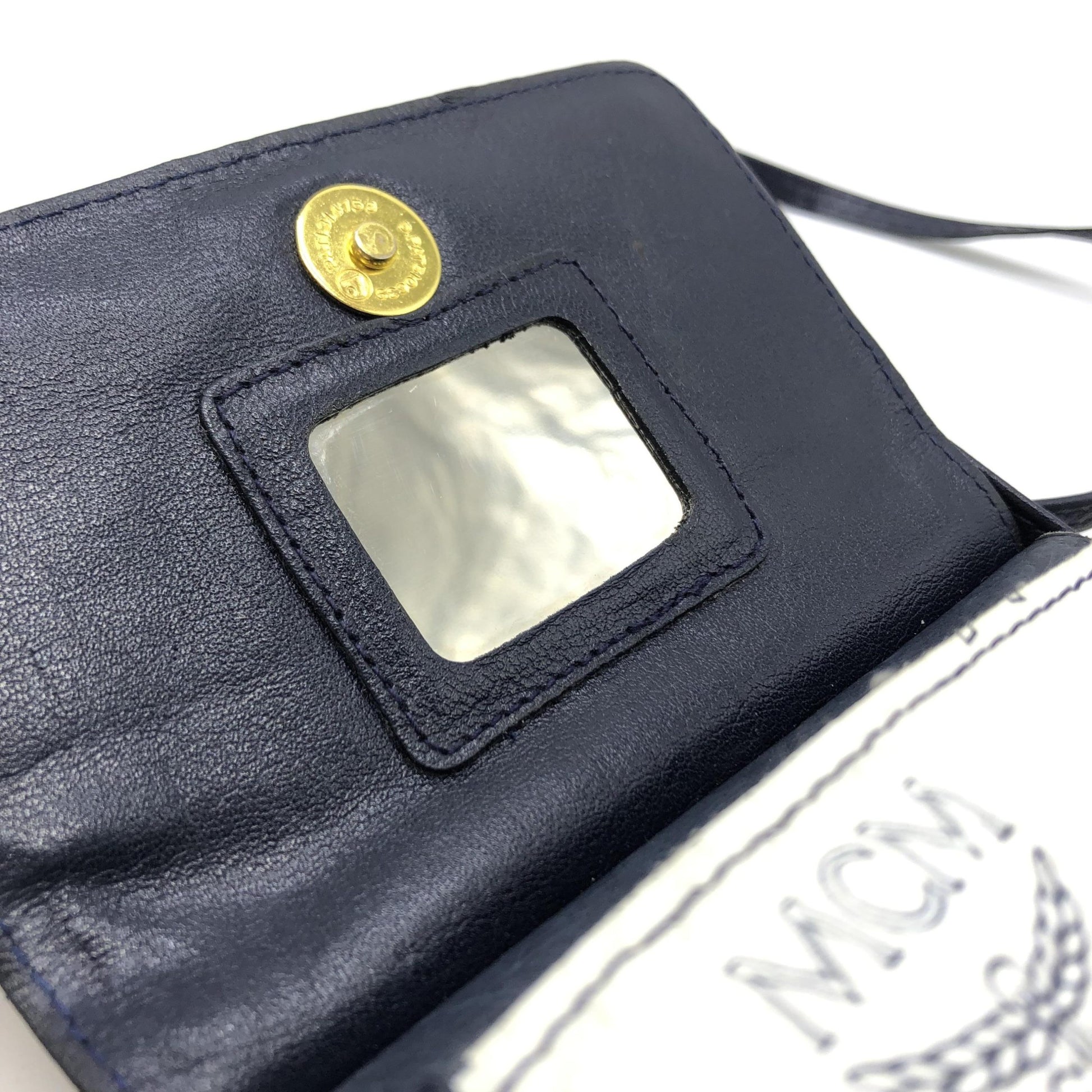 Mini sac bandoulière MCM Visetos blanc