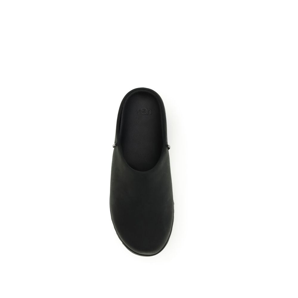 Mules UGG en cuir de veau noir Bos Taurus