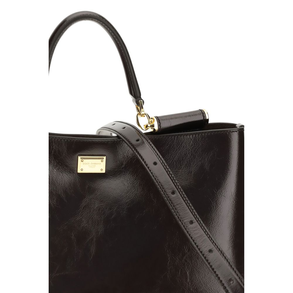 Sac à bandoulière Dolce & Gabbana en cuir de veau marron Bos Taurus