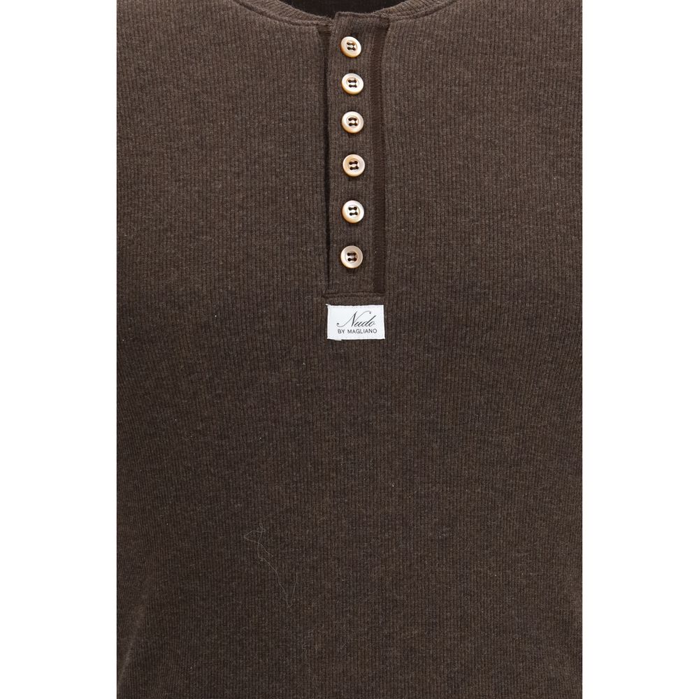 T-shirt en coton marron Magliano