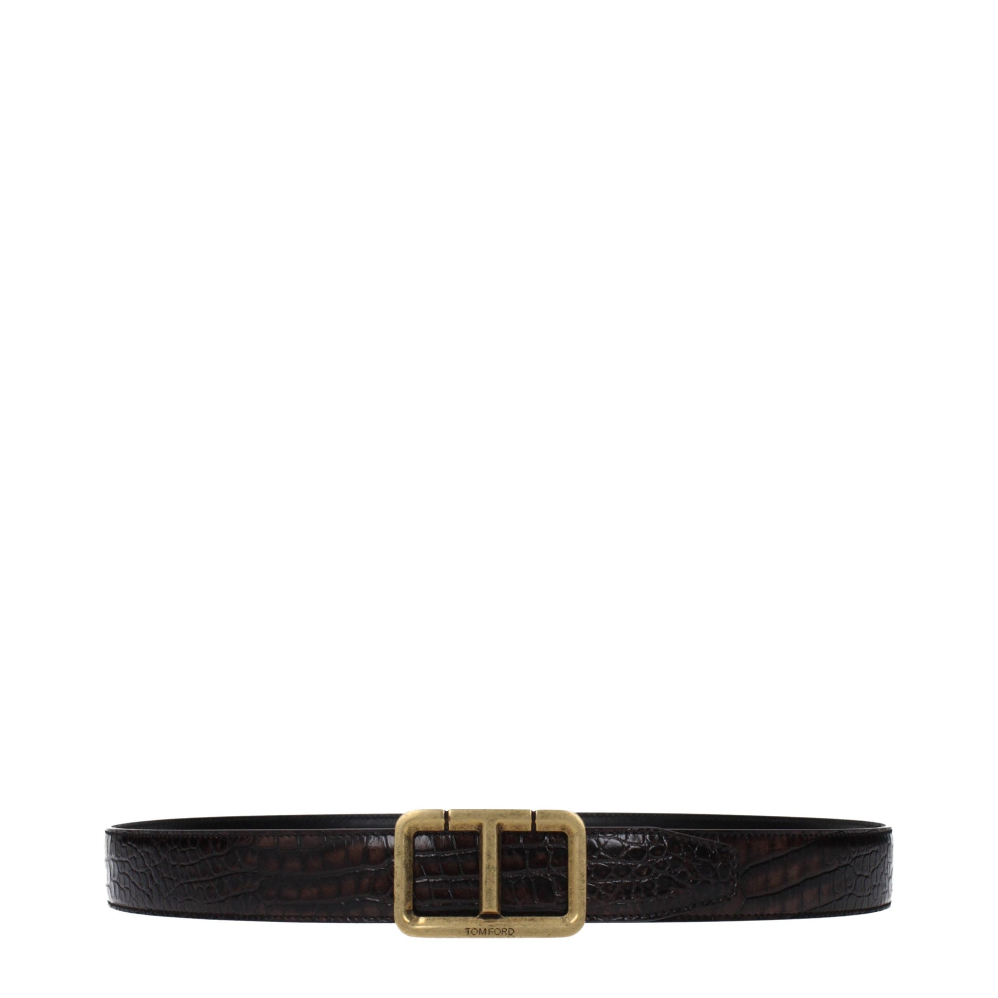 Ceinture Tom Ford en cuir marron coupe classique