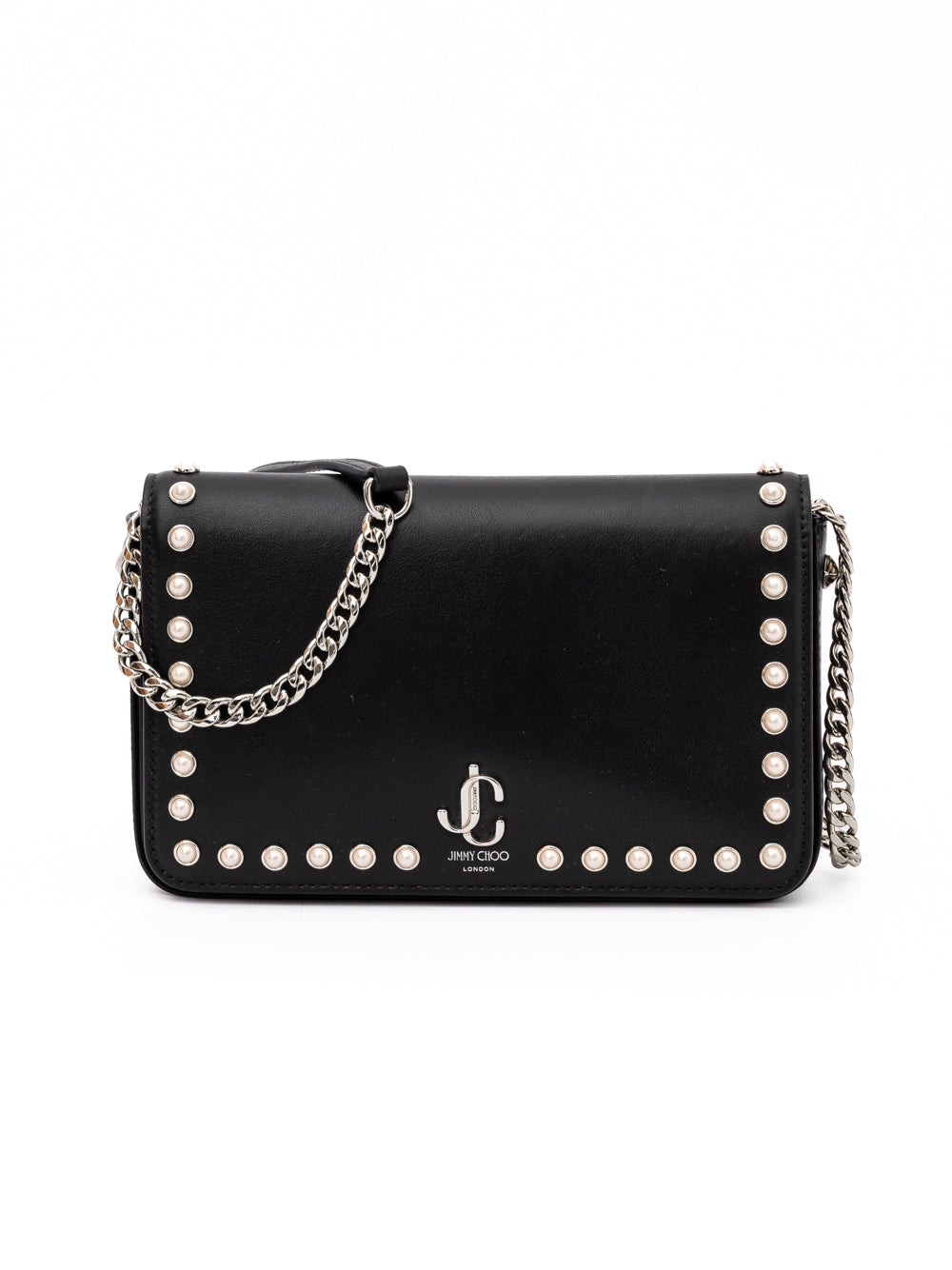 Sac bandoulière Jimmy Choo en cuir noir