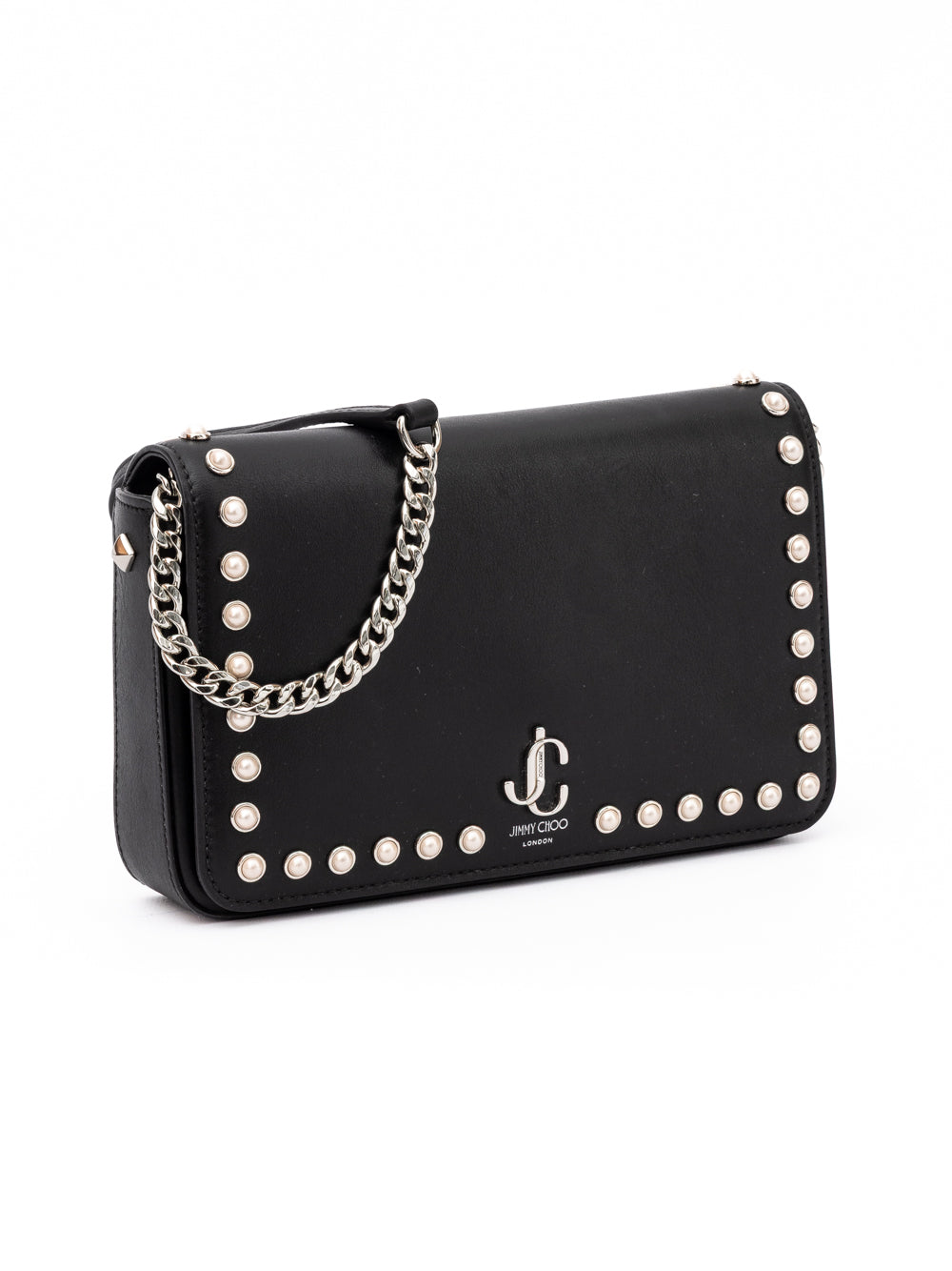 Sac bandoulière Jimmy Choo en cuir noir