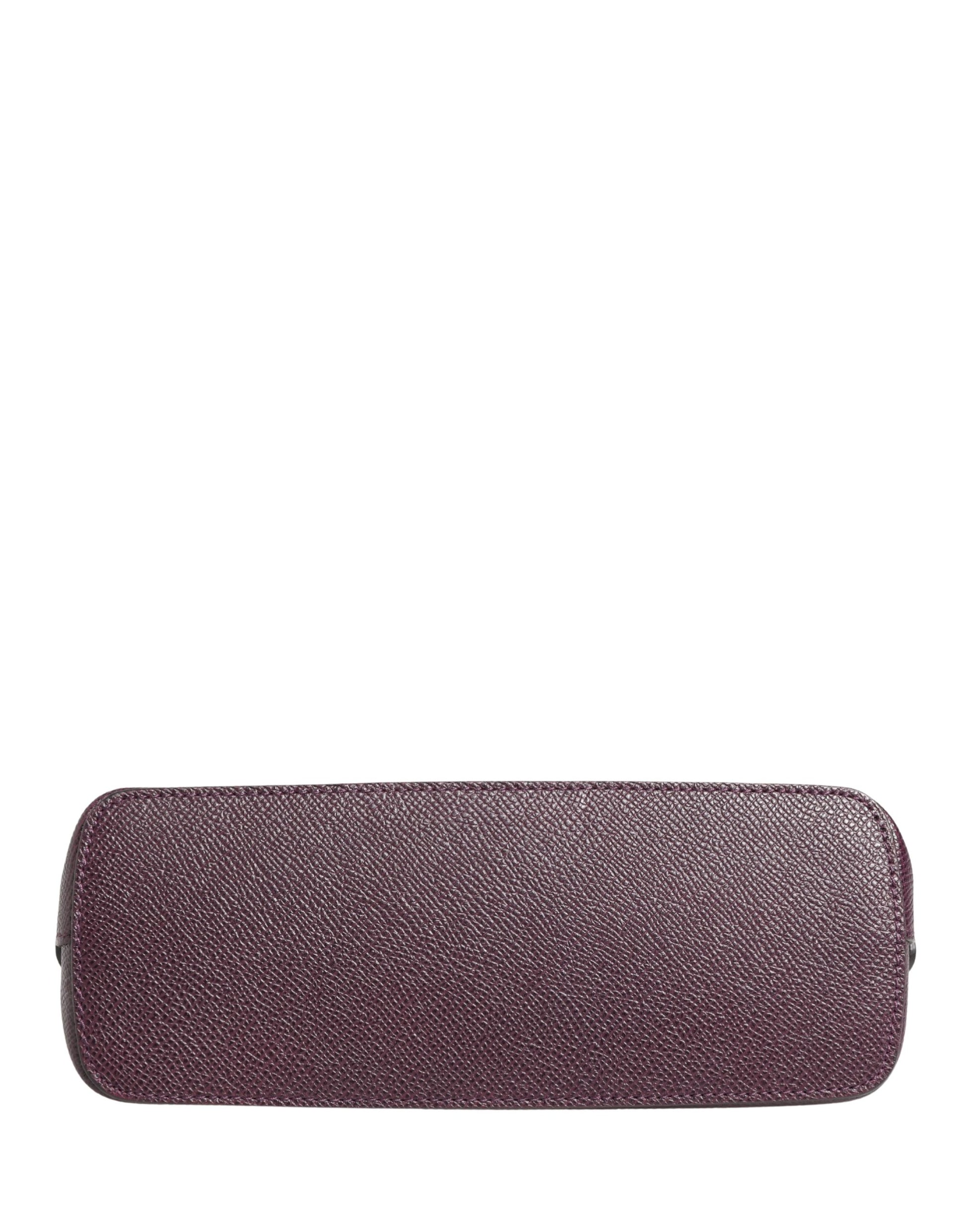 Dolce & Gabbana Portefeuille en cuir violet foncé avec logo DG et fermeture éclair