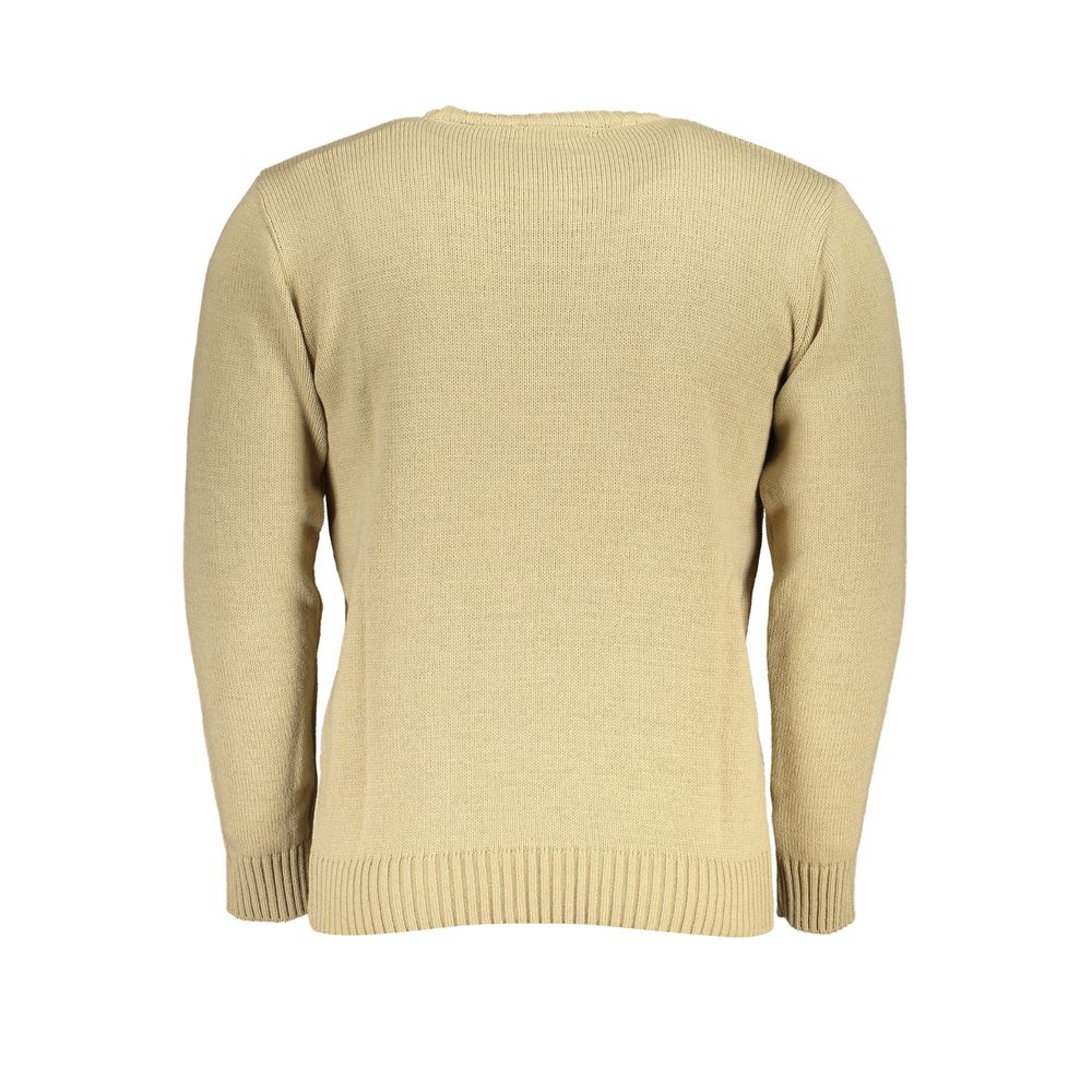 U.S. Grand Beige Acrylic Men's Sweater