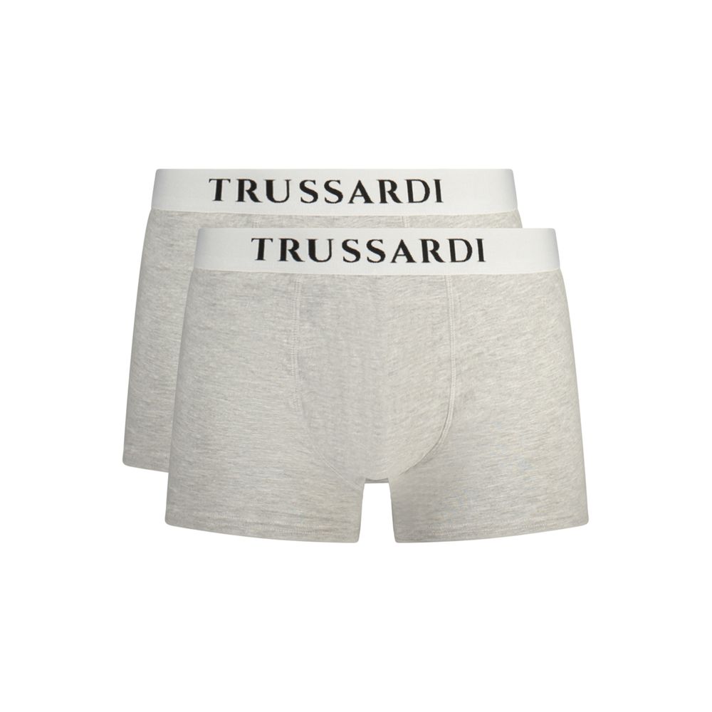 Trussardi "Caleçon Boxer Gris en Coton pour Homme"