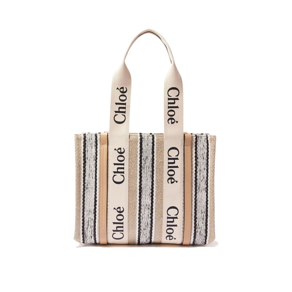 Sac cabas en lin beige Chloé