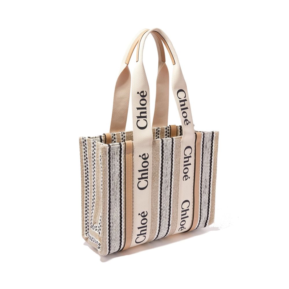 Sac cabas en lin beige Chloé