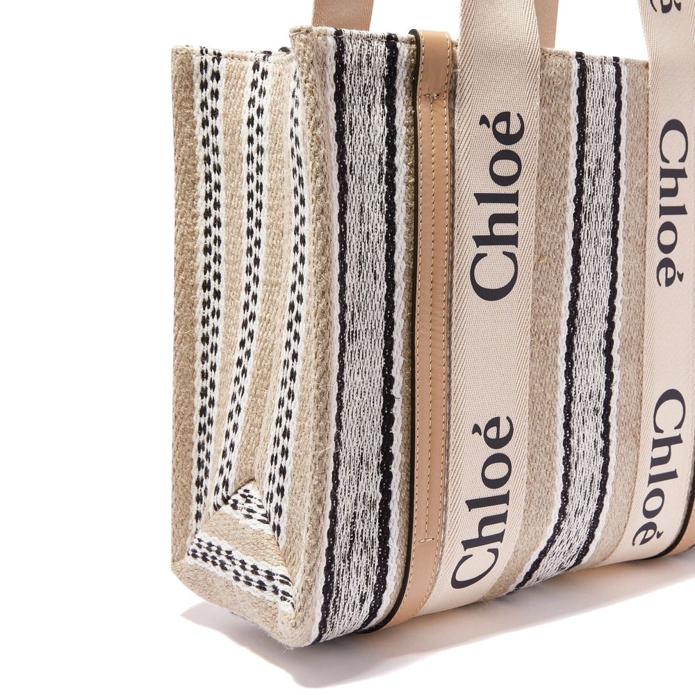Sac cabas en lin beige Chloé
