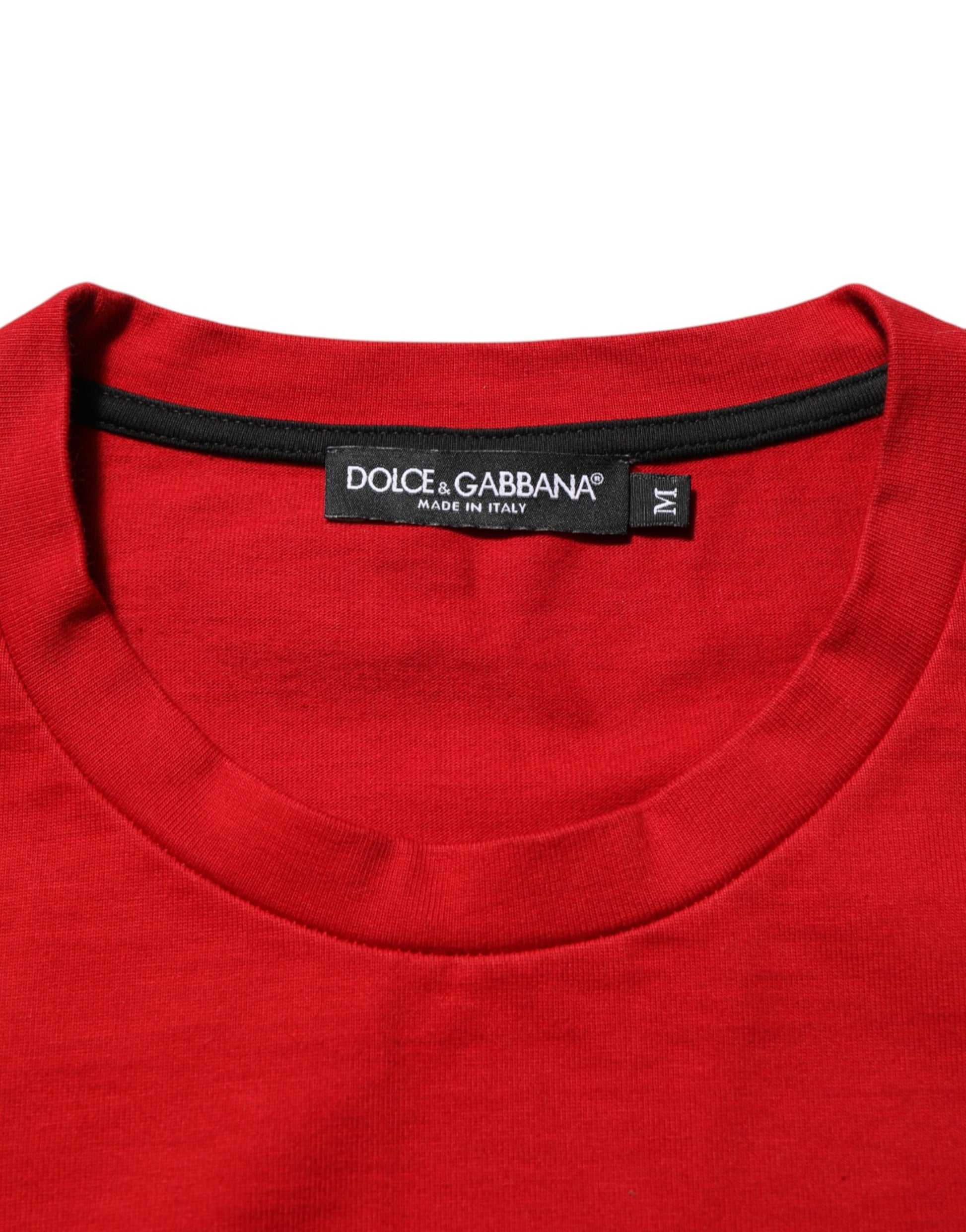 T-shirt Dolce & Gabbana en coton à col rond et imprimé œil DG rouge