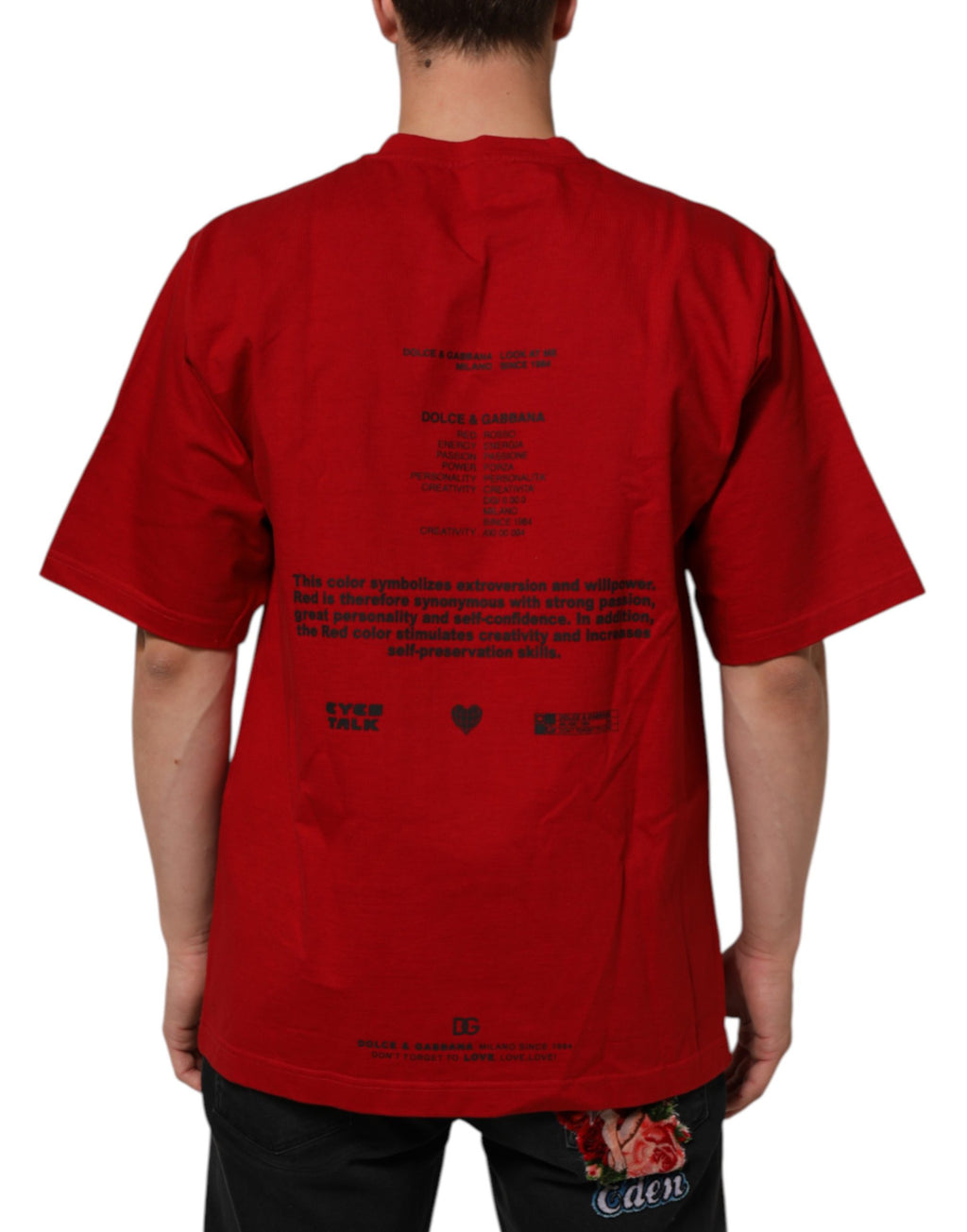 Dolce & Gabbana Red Short-Sleeve Shirt for Men side view