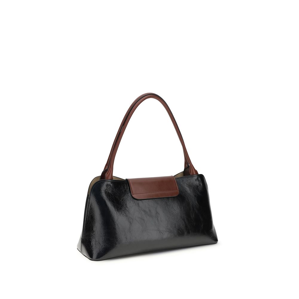 Sac bandoulière Versace en cuir de veau noir Bos Taurus